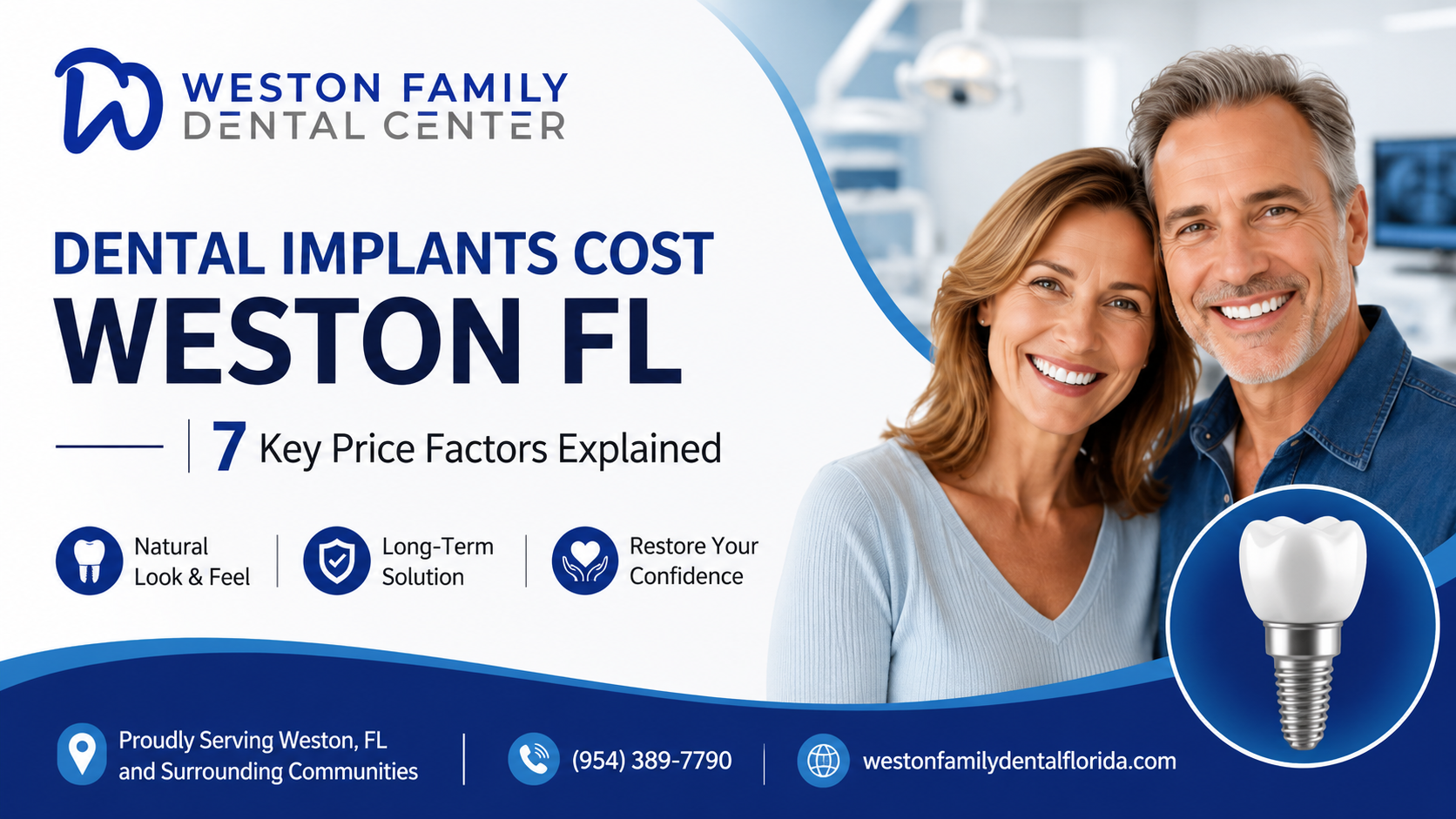 Dental implants cost Weston FL – 7 key price factors